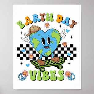 Earth Day Vibes Planet World Environmental Natuur Poster