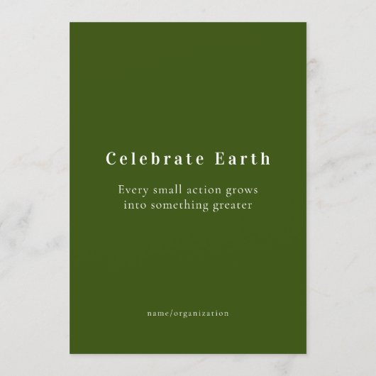 Earth Day-viering, Bewerkbare tekst (Achterkant)