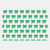 Earth Day Viering Blauw Groen Hart Flat Inpakpapier Vel (Voorkant 2)