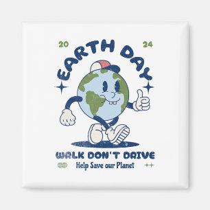 Earth Day Walk - Rijd niet met Cartoon Magneet