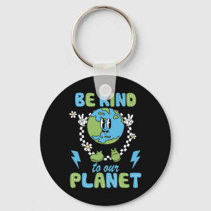Earth Day Wees vriendelijk voor onze planeet Earth Sleutelhanger