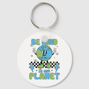 Earth Day Wees vriendelijk voor onze planeet Earth Sleutelhanger