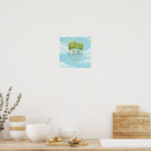 Earth Day Whimsical waterverf poster met quote (Keuken)
