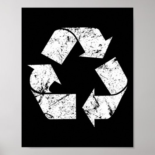 Earth Day  White Recyclen symbool Poster (Voorkant)