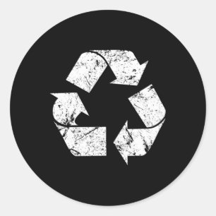 Earth Day  White Recyclen symbool Ronde Sticker