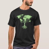 Earth Day World Map Tree T-shirt (Voorkant)