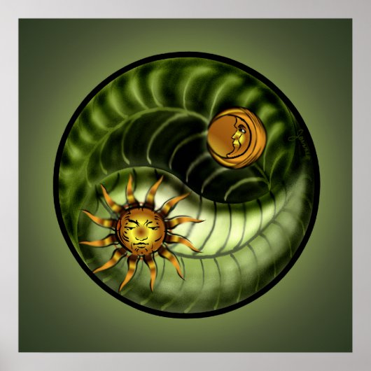 Earth Day Yin Yang Print (Voorkant)