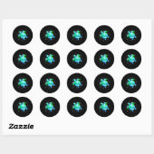 Earth Day Zee Turtle Art Ronde Sticker (Vel)