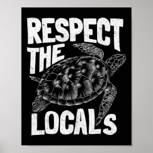 Earth Day zeeschildpad respecteert de lokale bevol Poster