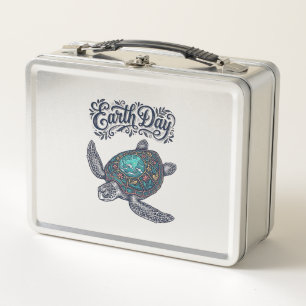 Earth Day Zeeschildpad Vintage Gravure Shirt Ontwe