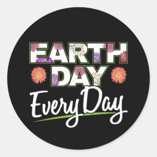 Earth Day - Zinnia Flower Natuur liefhebber Ronde Sticker