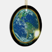Earth Day Zonsverduistering 2024 heilige geometrie Keramisch Ornament (Rechts)