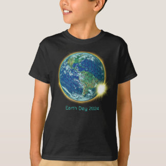 Earth Day Zonsverduistering 2024 heilige geometrie T-shirt
