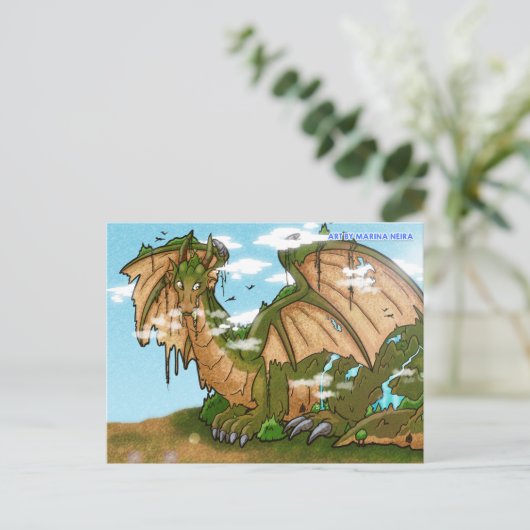 Earth Dragon Mountain Briefkaart (Staand voorkant)