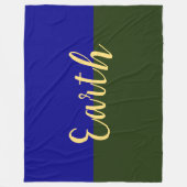 EARTH Elegant Royal Blue Forest Groen Kleurblok Fleece Deken (Voorkant)