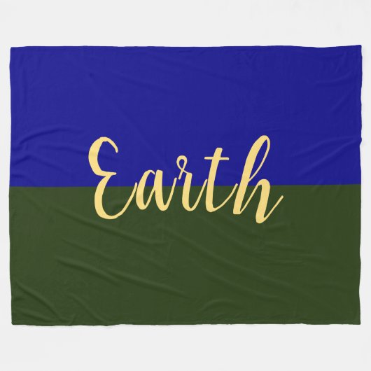 EARTH Elegant Royal Blue Forest Groen Kleurblok Fleece Deken (Voorkant (Horizontaal))