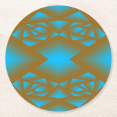 Earth en Sky Ombre geometrische Abstracte kunst Ronde Kartonnen Onderzetter (Voorkant)