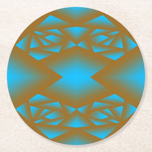 Earth en Sky Ombre geometrische Abstracte kunst Ronde Kartonnen Onderzetter (Voorkant)