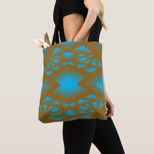 Earth en Sky Ombre geometrische Abstracte kunst Tote Bag (Dichtbij)