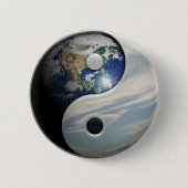 Earth en Sky Yin Yang Ronde Button 5,7 Cm (Voorkant)