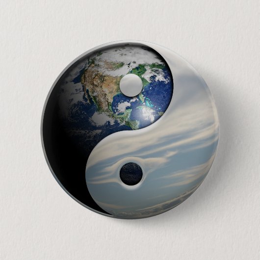 Earth en Sky Yin Yang Ronde Button 5,7 Cm (Voorkant)