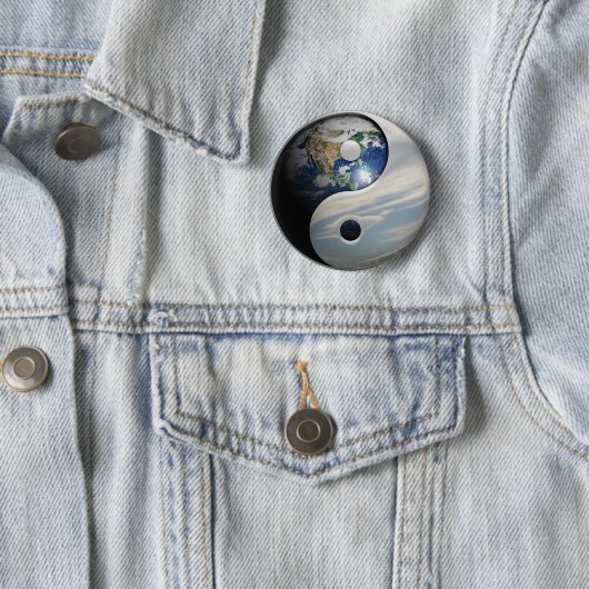 Earth en Sky Yin Yang Ronde Button 5,7 Cm (In situ)