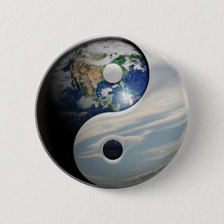 Earth en Sky Yin Yang Ronde Button 5,7 Cm