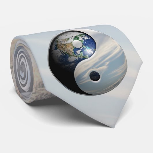 Earth en Sky Yin Yang Stropdas (Opgerold)