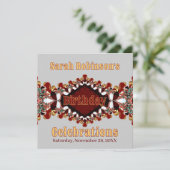 Earth Fancy Lace Burgundy Gold-uitnodiging Kaart (Staand voorkant)