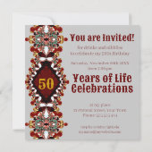 Earth Fancy Lace Burgundy Gold-uitnodiging Kaart (Achterkant)