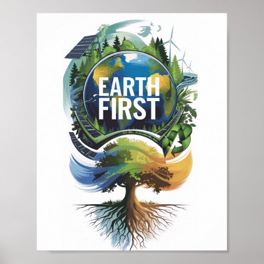 Earth First-teken Poster (Voorkant)