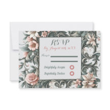 Earth Floral Vine RSVP Response Kaart