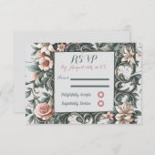 Earth Floral Vine RSVP Response Kaart (Voorkant / Achterkant)