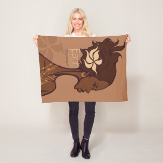 EARTH FLOWER FLEECE DEKEN