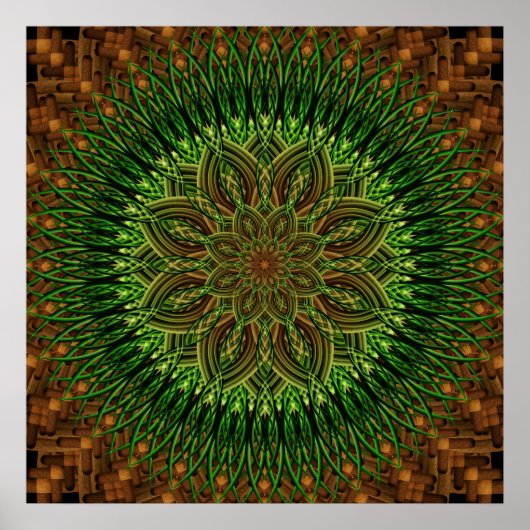 Earth Flower Mandala Poster (Voorkant)