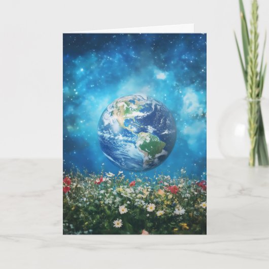 Earth Flowers Cosmos Feestdagen Kaart (Voorkant)