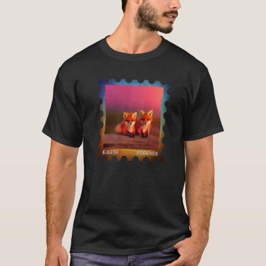 EARTH FOREVER Environmental Protection Stamp Sunse T-shirt (Voorkant)