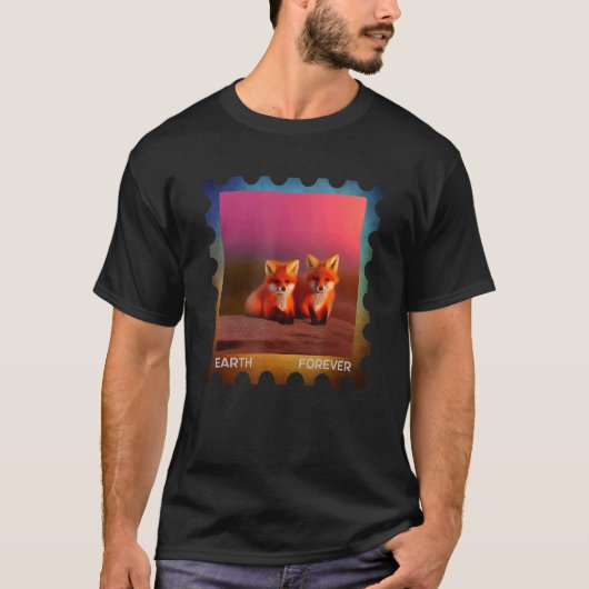 EARTH FOREVER Environmental Protection Stamp Sunse T-shirt (Voorkant)