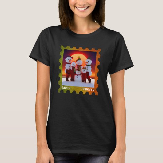 EARTH FOREVER Environmental Protection Stamp Sunse T-shirt (Voorkant)