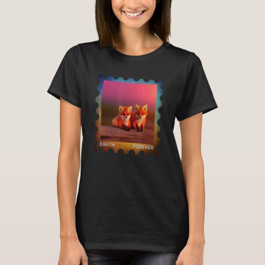 EARTH FOREVER Environmental Protection Stamp Sunse T-shirt (Voorkant)