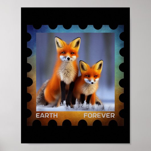 Earth Forever Milieubescherming Stamp Snow Poster (Voorkant)