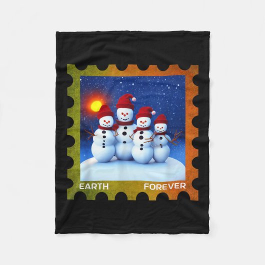 Earth Forever Milieubescherming Stamp Sunse Fleece Deken (Voorkant)