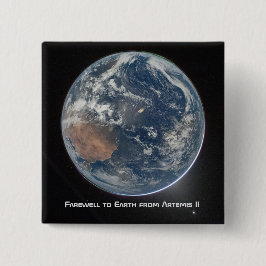 Earth From Artemis II Vierkante Button 5,1 Cm