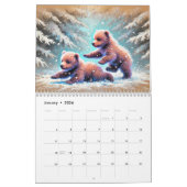 Earth & Fur – Grizzly Bears in Pastel Seasons Kalender (Jan 2026)