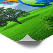 Earth Globe Balloons Frutiger Aero Poster (Hoek)