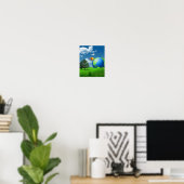 Earth Globe Balloons Frutiger Aero Poster (Thuiskantoor)