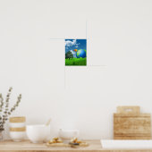 Earth Globe Balloons Frutiger Aero Poster (Keuken)