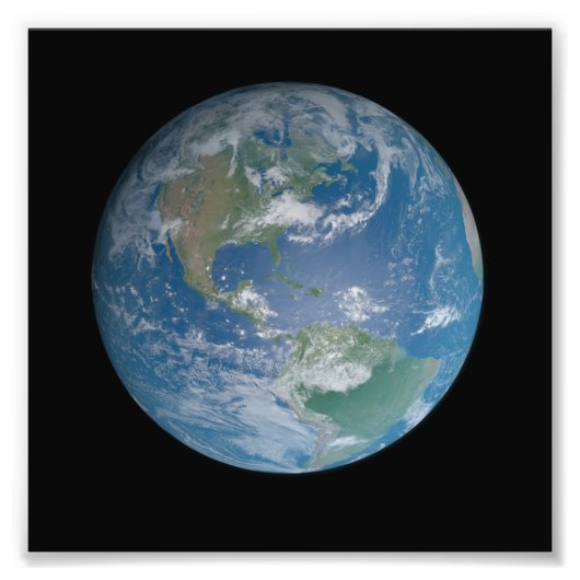 Earth globe with photo taken from space foto afdruk (Voorkant)