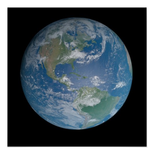 Earth globe with photo taken from space perfect poster (Voorkant)