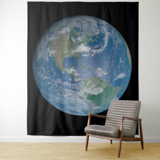 Earth globe with photo taken from space wandkleed (In situ)